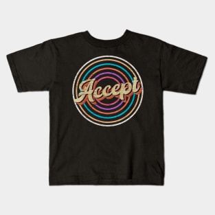 vintage circle line color Accept Kids T-Shirt